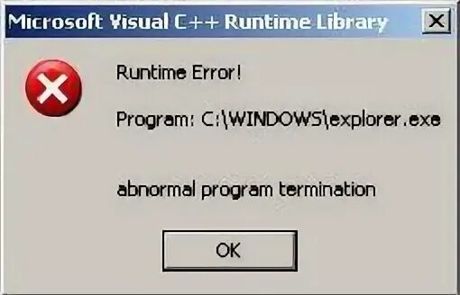 Runtime terminate. Runtime error. explorer error. program termination. perfect error.