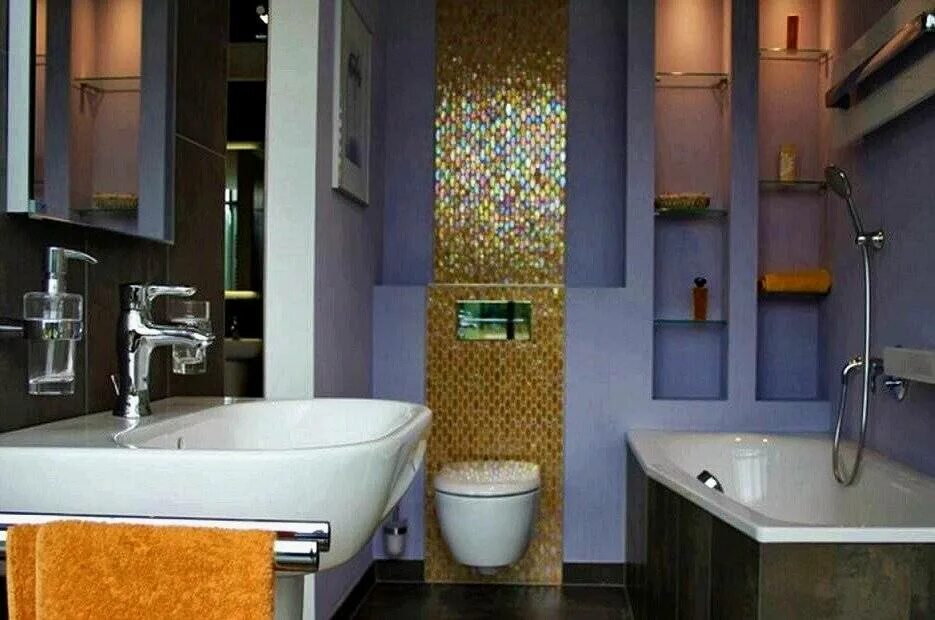 Современная ванная. Интерьер ванной. Маленькая ванная. Небольшая стильная ванная комната.