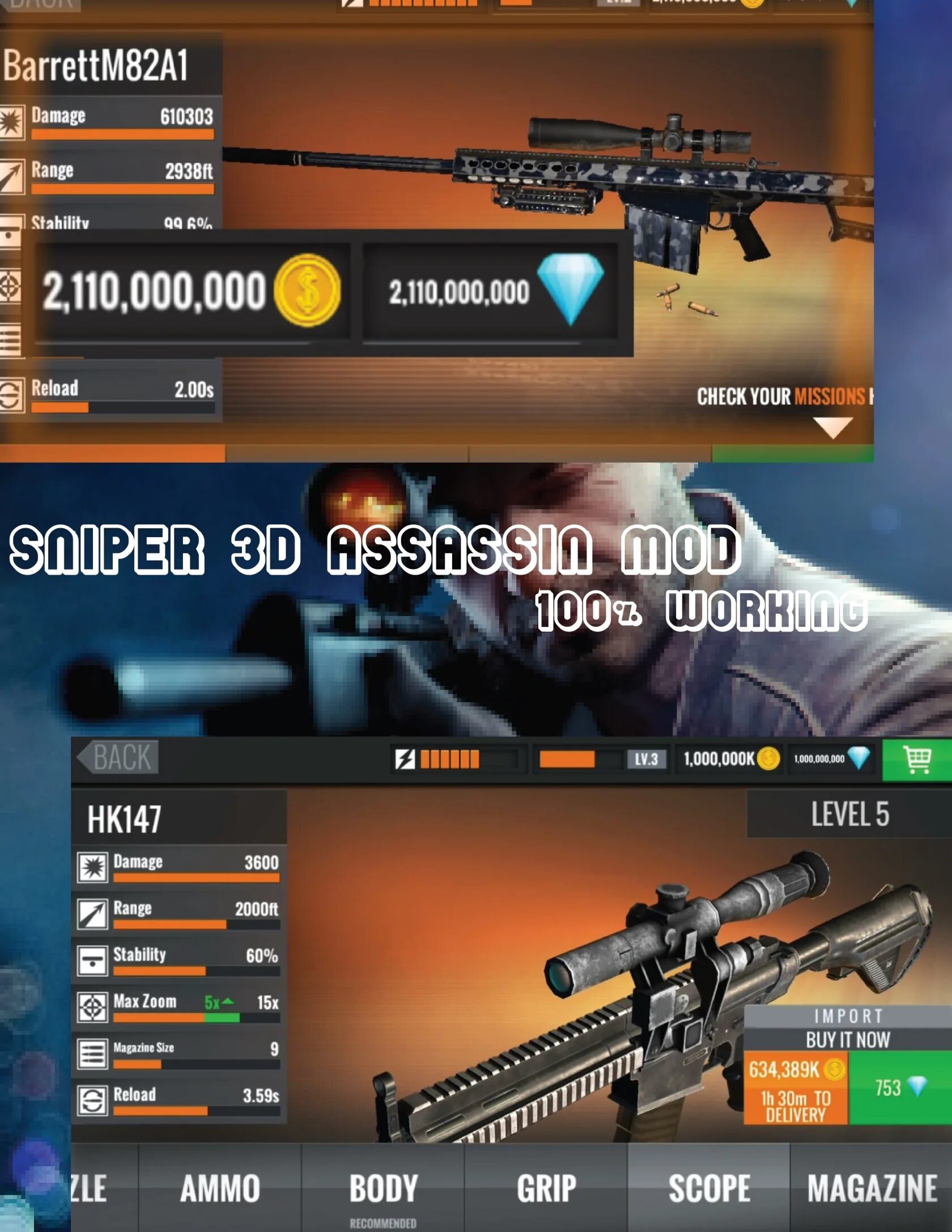 Снайпер 3д много денег последняя версия. Sniper 3d assassin много денег. sniper 3d mod алмазы. sniper 3d шмотки. sniper 3d много алмазов.