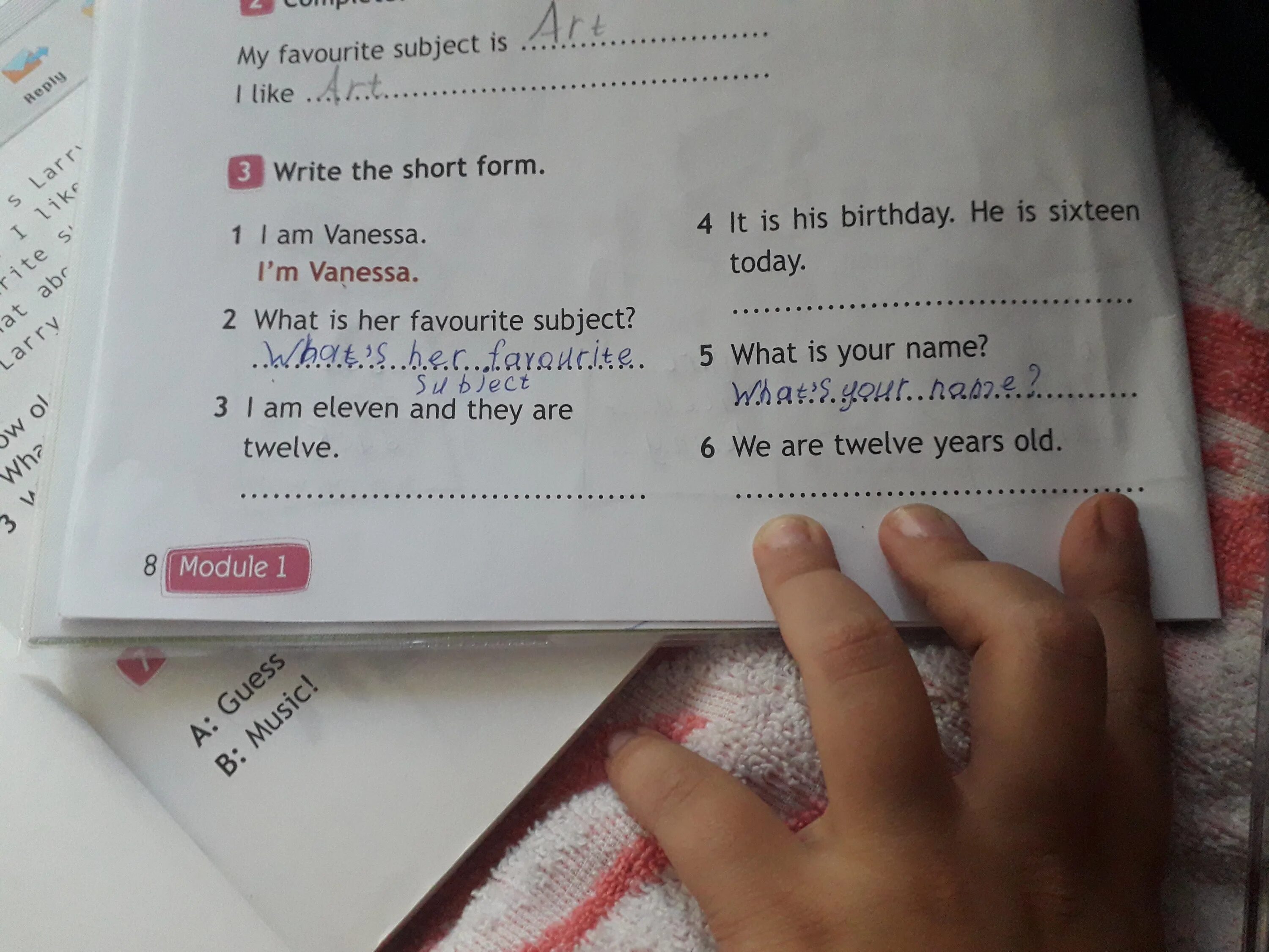 It s my перевод на русский. What is her favourite subject краткая форма. Write the short form 3 класс. Write the short form she's we aren't etc 1.1 ответы he is. Complete my favourite subject is 3 класс.