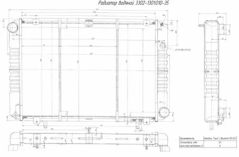Радиатор газель размеры