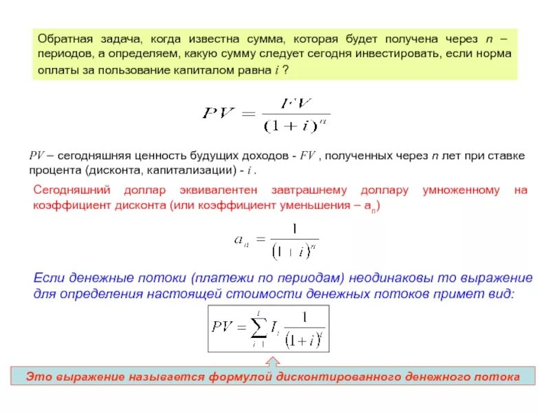 Текущую стоимость будущих денежных потоков. Сегодняшняя ценность будущих доходов. Сегодняшняя ценность будущих доходов формула. Расчет сегодняшней ценности будущих доходов. Формула для расчета будущей ценности сегодняшней суммы денег.