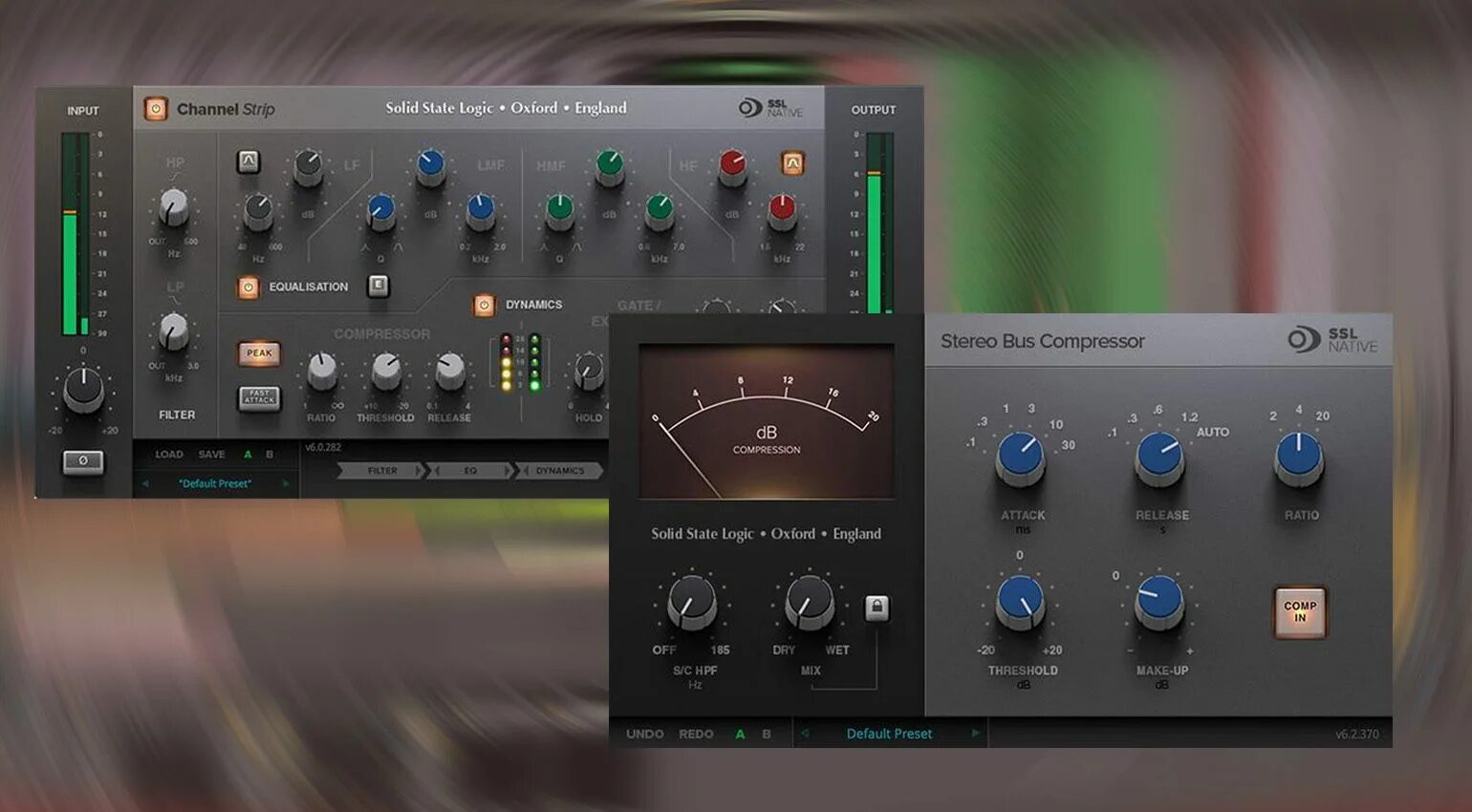 Solid Slate Logic native Compressor. Solid State Logic SSL native. SSL native channel strip 2. Solid State Logic - SSL native channel strip 2. Essentials plugin