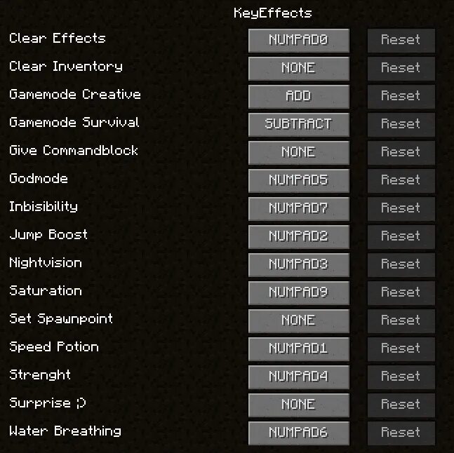 Effect keys