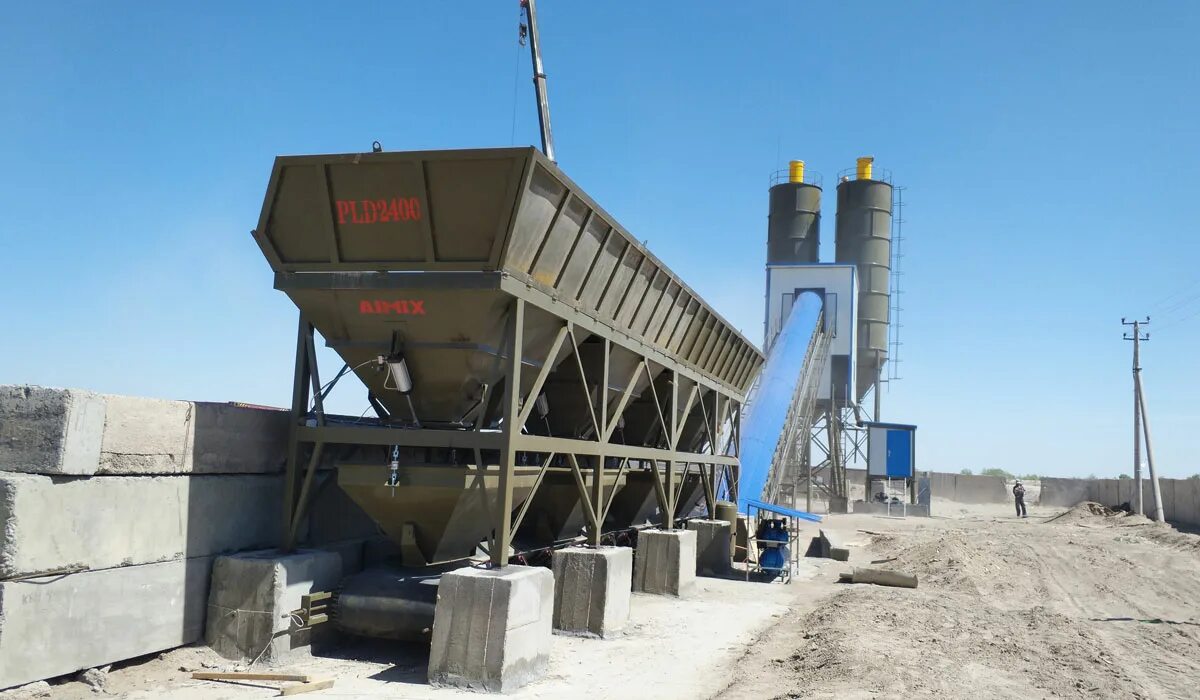 Concrete type. БСУ 180 м3/ч. Concrete batching Plant--Belt Type. Ленточный бетонный завод. Бетонный узел.