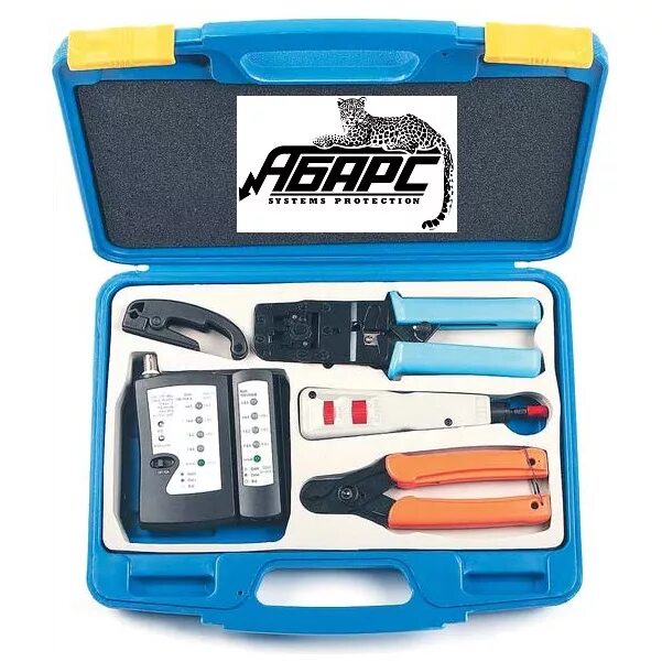 набор для обжима витой 5бит. набор для монтажа витой пары. обжим rj45 набор. набор инструментов для коаксиального кабеля. Nshl-468 (rj45, rj11).