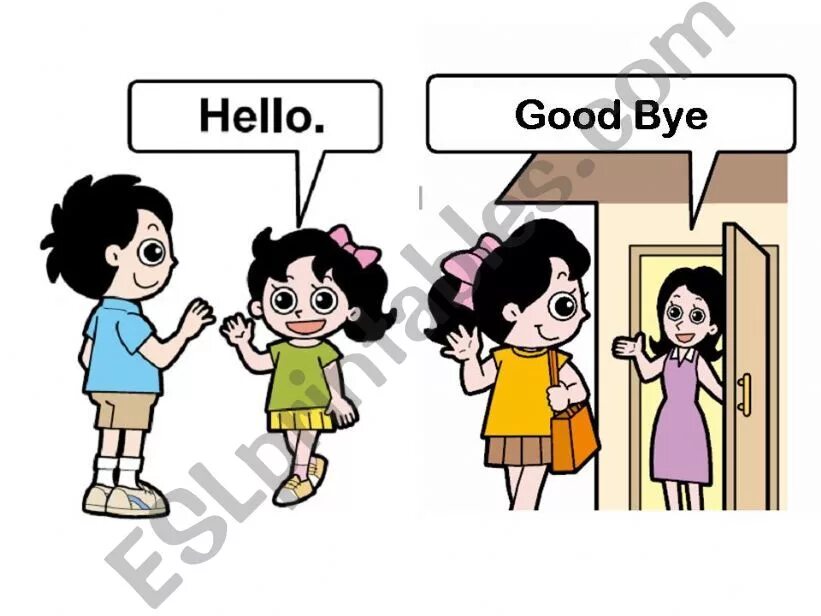 Hello my good. Hello для детей. Goodbye для детей. Hello Goodbye for Kids. Карточки для детей Bye.