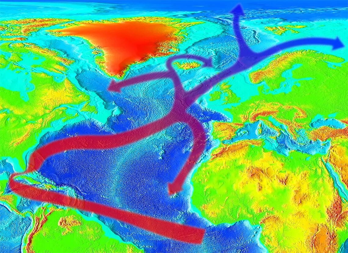 Установившееся течение жизни. Гольфстрим в Атлантическом океане. Гольфстрим течения Атлантического океана. Океан течение Гольфстрим. Гольфстрим течение схема в Европе.