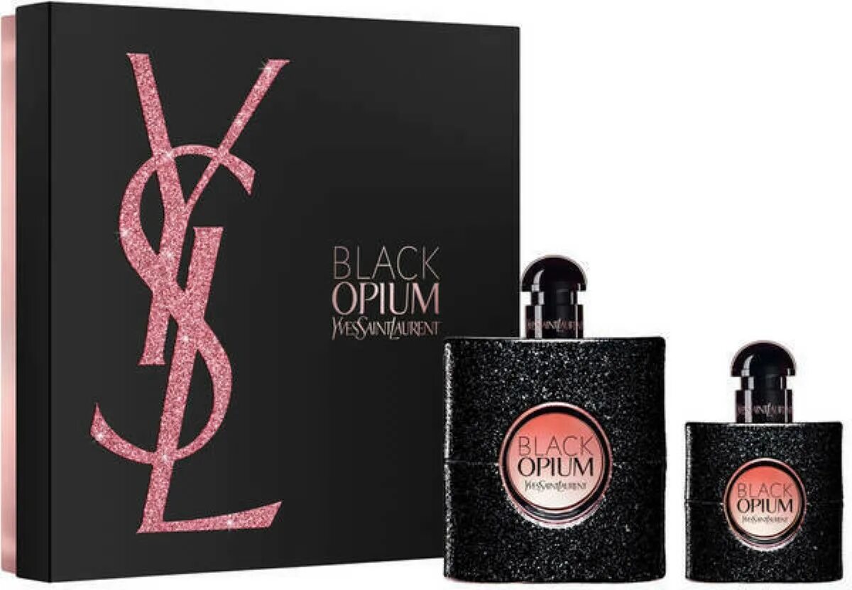 Ив сен лоран черный. YSL Black Opium EDP. Black Opium EDP, 90 ml. Yves Saint Laurent Black Opium Holiday Gift Set. Блэк опиум сен Лоран 100 мл.