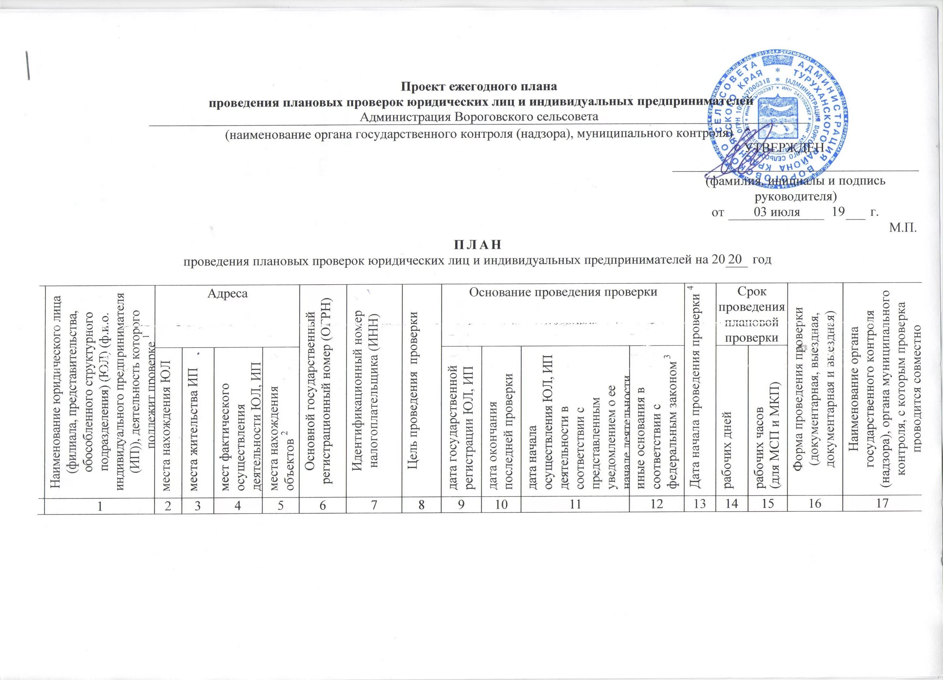 План проверок на 2023