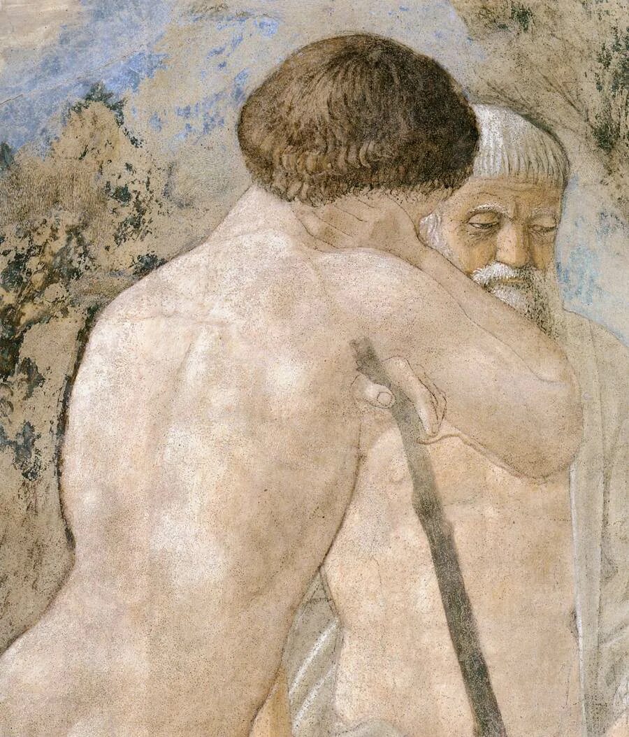 Рассматривая фрески почерневшие от времени. Смерть Адама Пьеро делла. Делла Франческа смерть Адама. Пьеро делла Франческа стенопись.