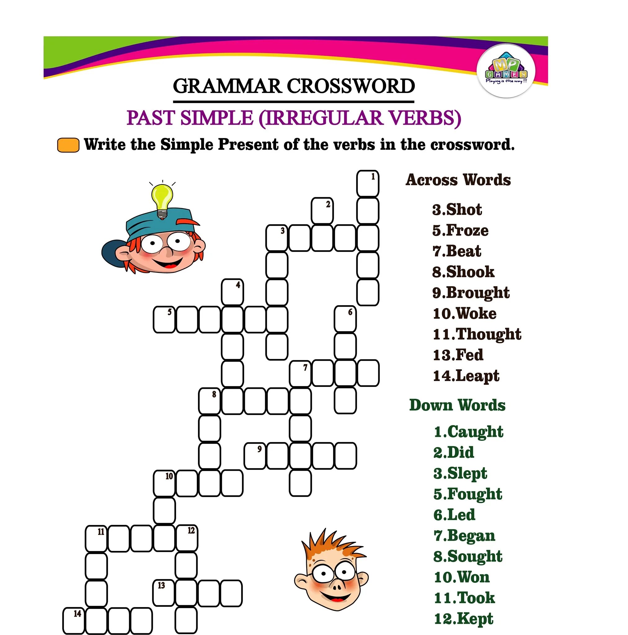 Irregular verbs crossword