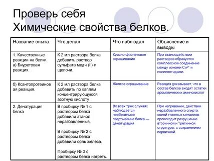 Строение химических свойств белков
