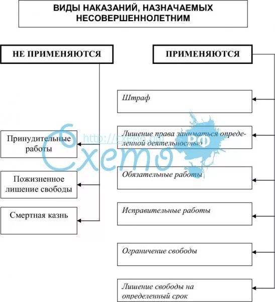 Виды наказаний для несовершеннолетних таблица. Виды уголовных наказаний несовершеннолетних таблица. Виды наказаний назначаемых несовершеннолетним таблица. Виды наказаний назначаемых несовершеннолетним схема. Распределите виды наказаний по группам