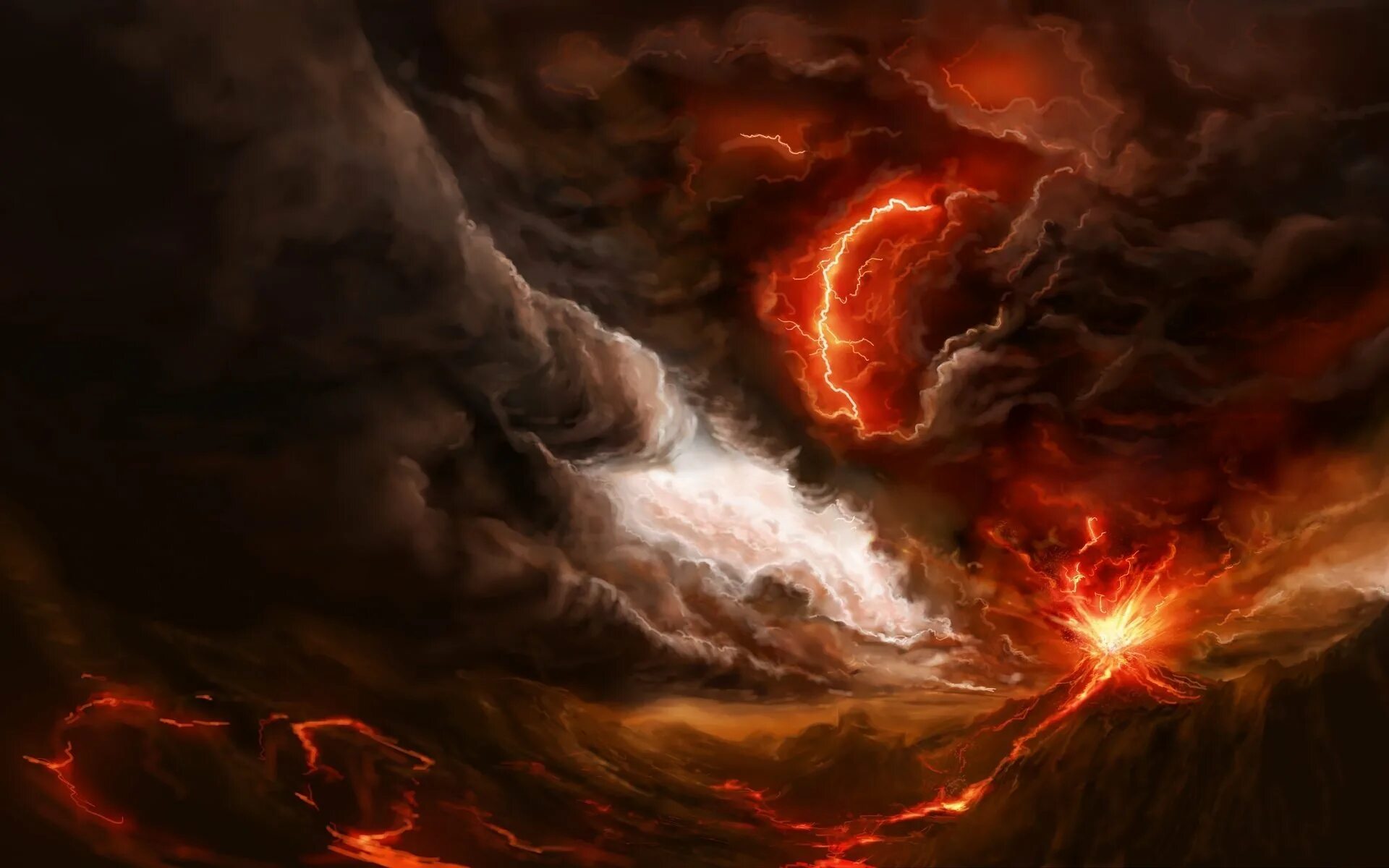 Вулкан молния лава Торнадо. Огненные облака. Огненные тучи. Красная молния. Разрыв ветра