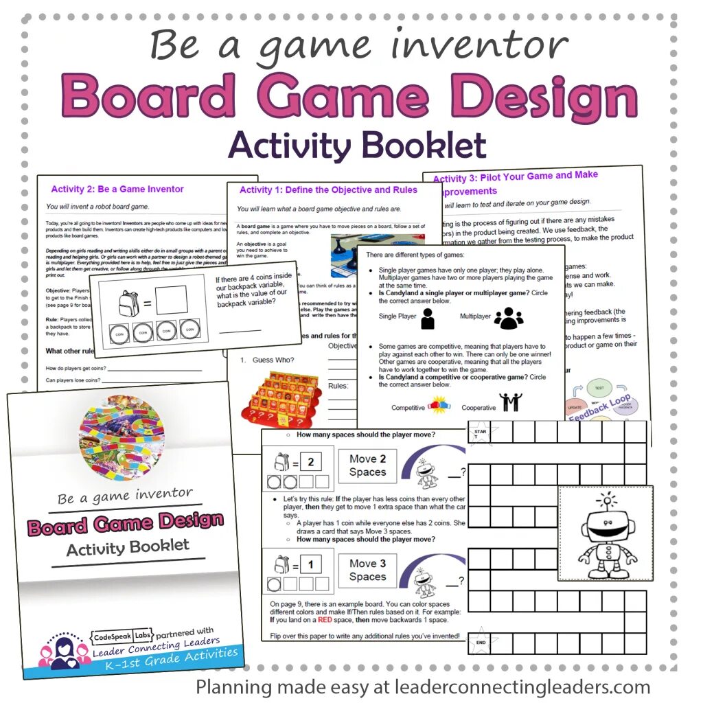 Game booklet. Брошюра настольных игр. Design activities. Number games Lesson Plan.