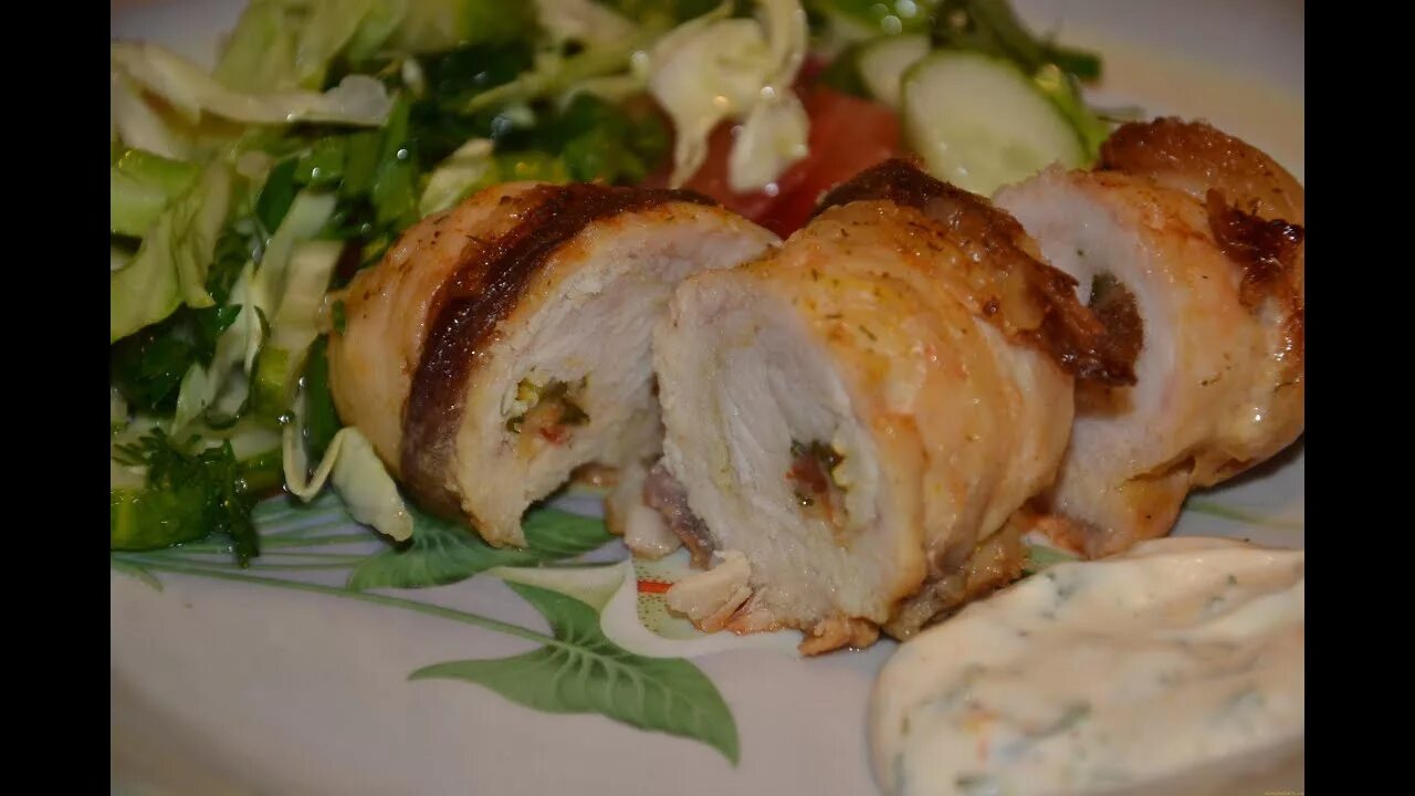 Куриное филе с плавленным