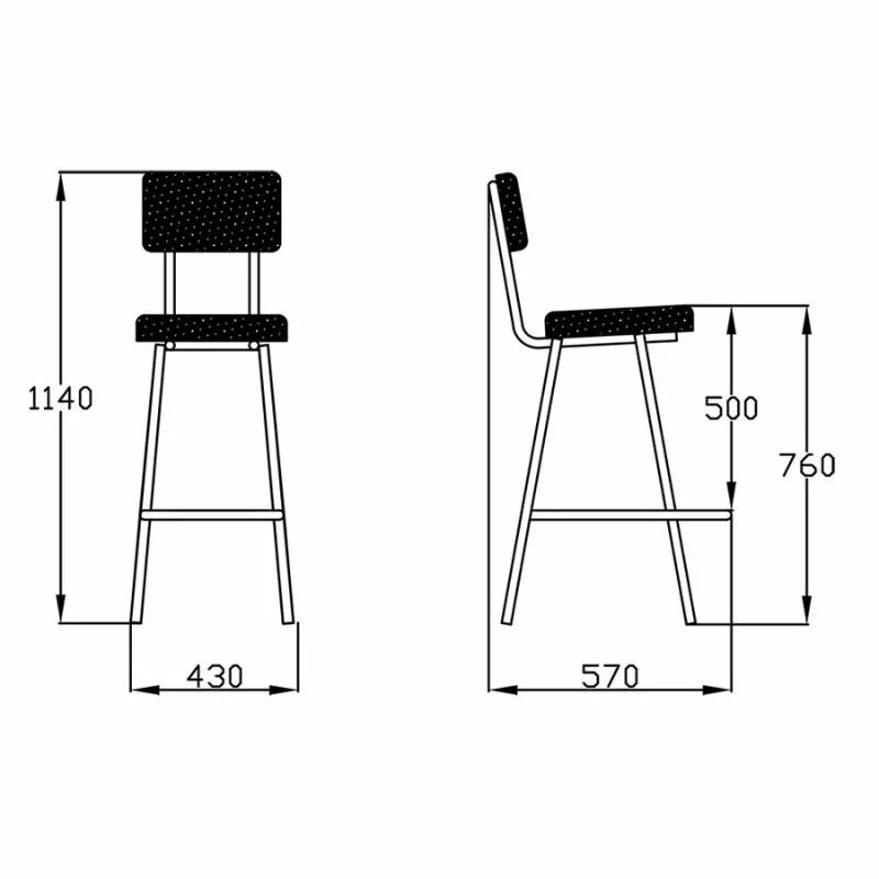 Барный стул высота