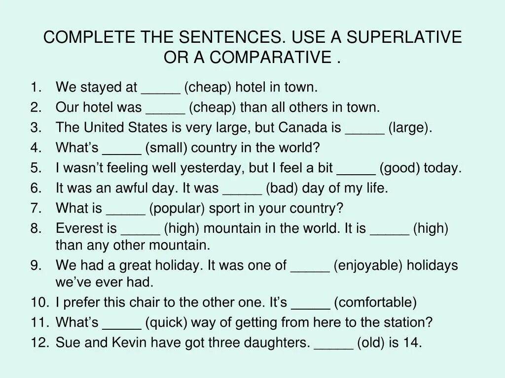 Comparisons упражнения. Comparatives упражнения. Superlative упражнения. Comparison of adjectives упражнение. Comparative and superlative adjectives sentences