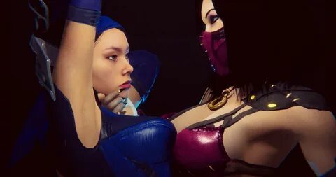 kitana, mileena, tarkatan, mortal kombat, 3d, 2girls, armor, black hair, ch...