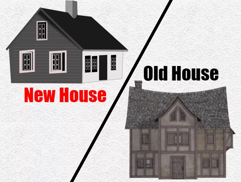 Старый House and новый House. New old картинка. Old New.Home контакты. Old vs new