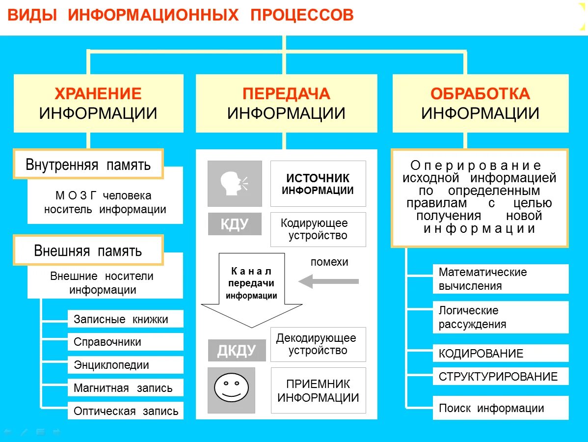 Процесс вид информации хранение передача обработка таблица. Назовите основные виды информационных процессов. Таблица по информатике 7 класс информационные процессы. Схема информационные процессы 7 класс Информатика. Информационные средства информатика