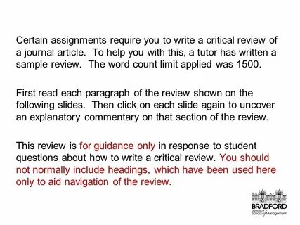 Critical review