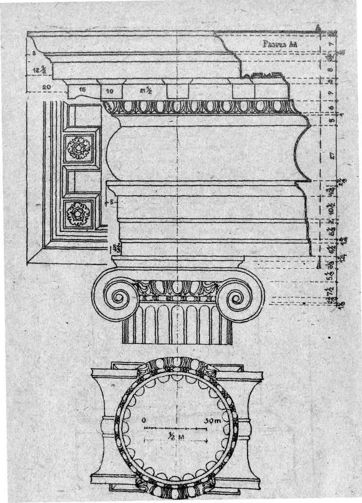 Валюта ордера. Ионический ордер Палладио антаблемент. Канон Палладио Коринфский ордер. База Ионического ордера Палладио. Ионический ордер по Палладио.