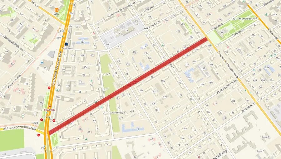 баумана екатеринбург карта