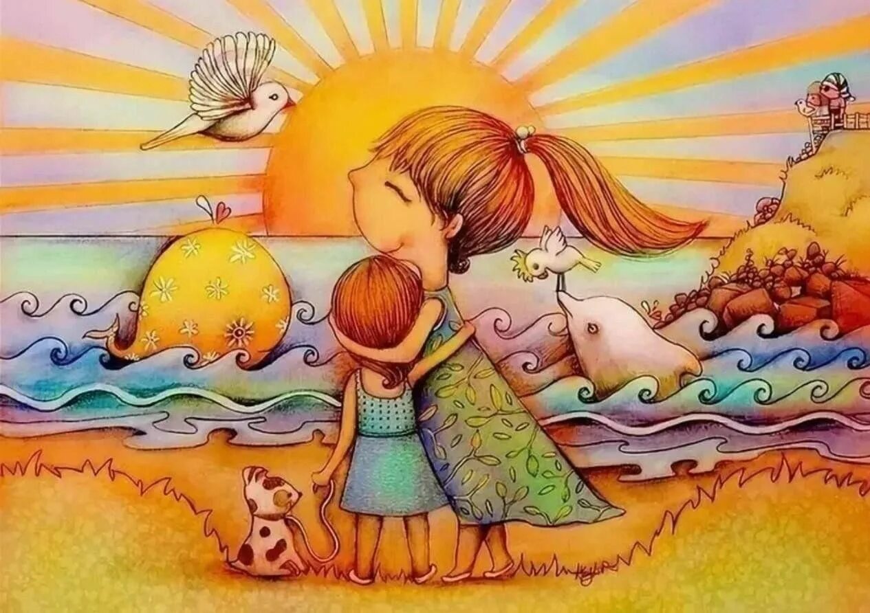 Мир люблю страна. Добрые иллюстрации австралийской художницы Karin Taylor. Иллюстрации счастье. Позитивные иллюстрации. Душевные иллюстрации добрые.