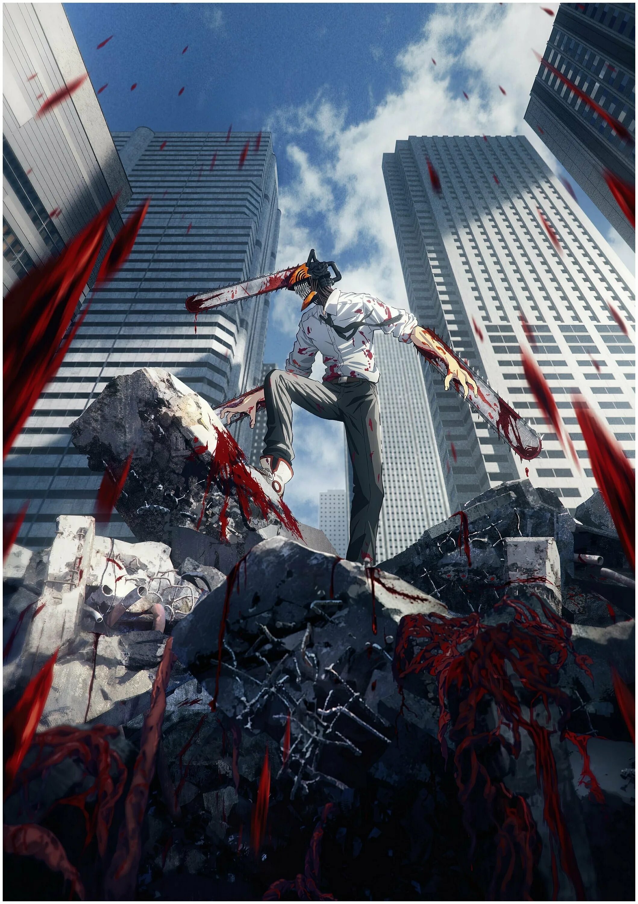 Человек-бензопила chainsaw man. Человек бензопила shonen jump. Человек бензопила постер. Пауэр chainsaw man. Дэнджи человек бензопила.
