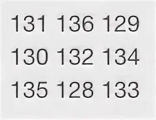 129 130 131 132 134 135