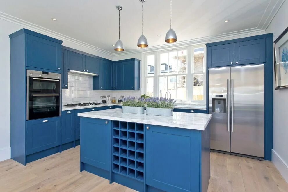 27 Blue Kitchen Ideas (Pictures of Decor, Paint & Cabinet Designs) Kitchen cabin