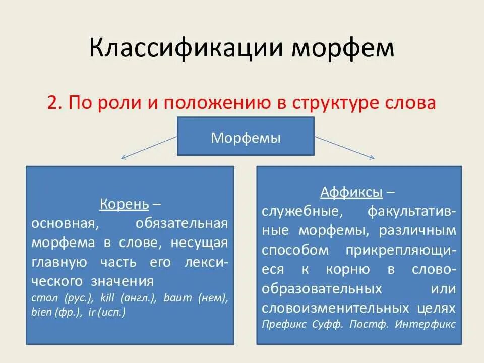 Связаны морфемы. Классификация морфем русского языка. Классификация морфем. Основные виды морфем. Классификация типов морфем русского языка.