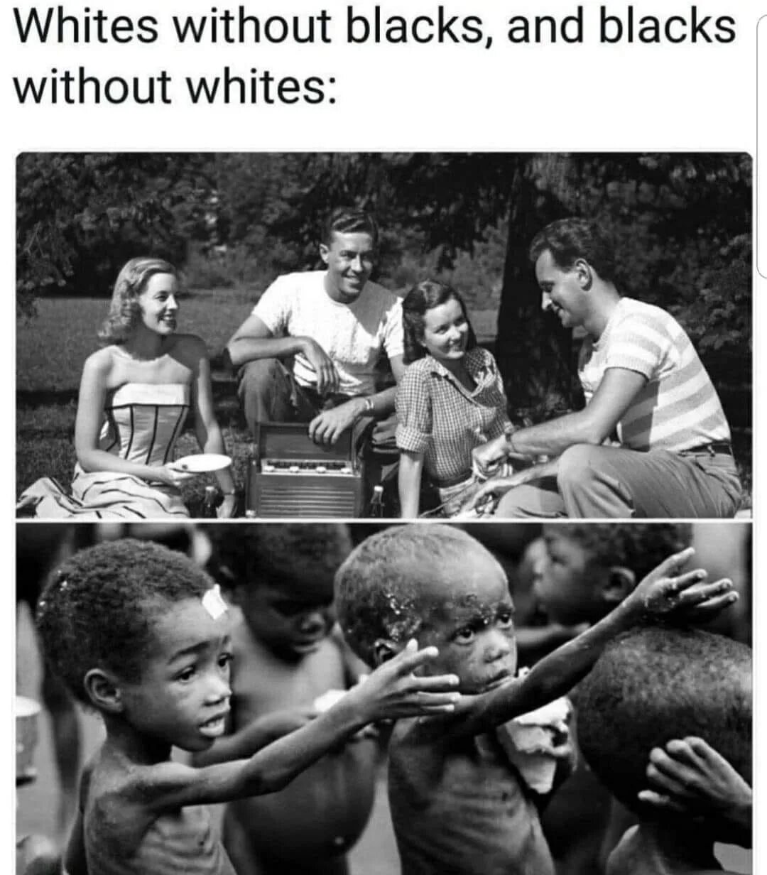 Белые люди тянут цивилизацию. Without people. White people are owners of Black.