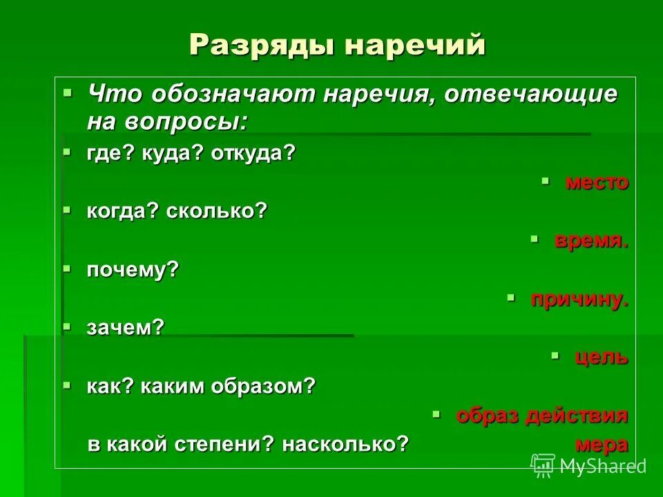 Определить разряд наречия в предложении