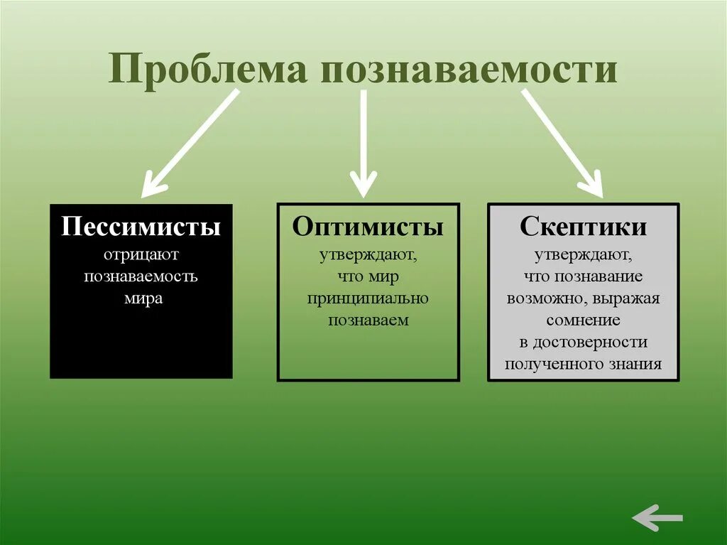 Проблемы познания. Проблемы арщеаваемости.