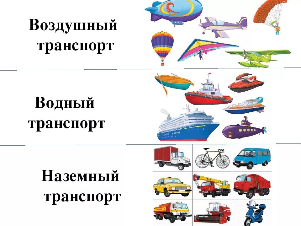 Виды транспорта. Транспорт Наземный Водный воздушный. Транспорт для дошкольников. Виды транспорта для детей.