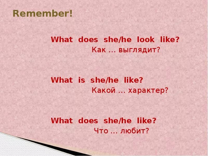 He does is. What does he look like what is he like. What is he like, what does he like, what does he look like, разница. What is she like what does she look like разница. To be like look like разница.