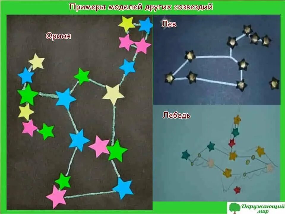 Изготовить модель созвездия 1 класс. Модель созвездия Орион лебедь. Модель созвездия большой медведицы из пластилина. Модель созвездия большой медведицы 1 класс. Модель созвездия Льва окружающий мир 2 класс.