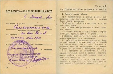 Учет офицеров запаса