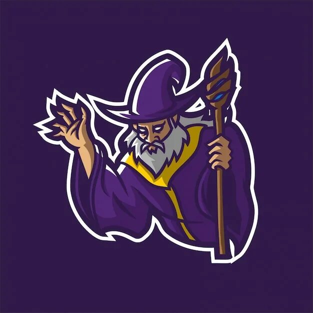 The all powers wizard. Wizard логотип. Колдун лого. Логотип Волшебники для команды. Mascot logo Wizard.