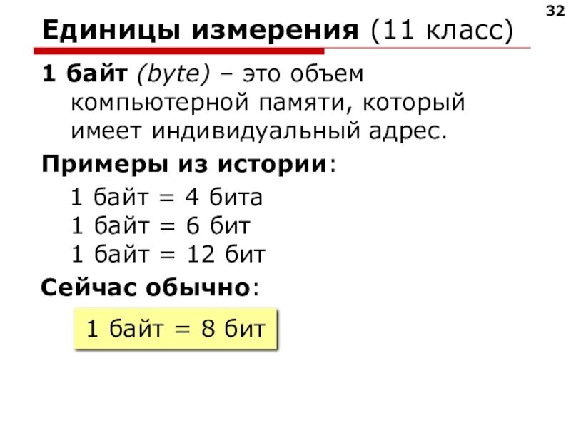 1 байт э. Единицы измерения байт. Измерение компьютерной памяти. Единицы компьютерной памяти. 1 Кбайт.