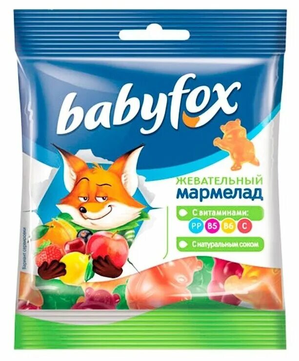 Мармелад Babyfox Бегемоты 70г. Жевательный мармелад Babyfox 30г. Жев марм Babyfox Бегемоты 70гр. Жевательный мармелад Babyfox 70г.