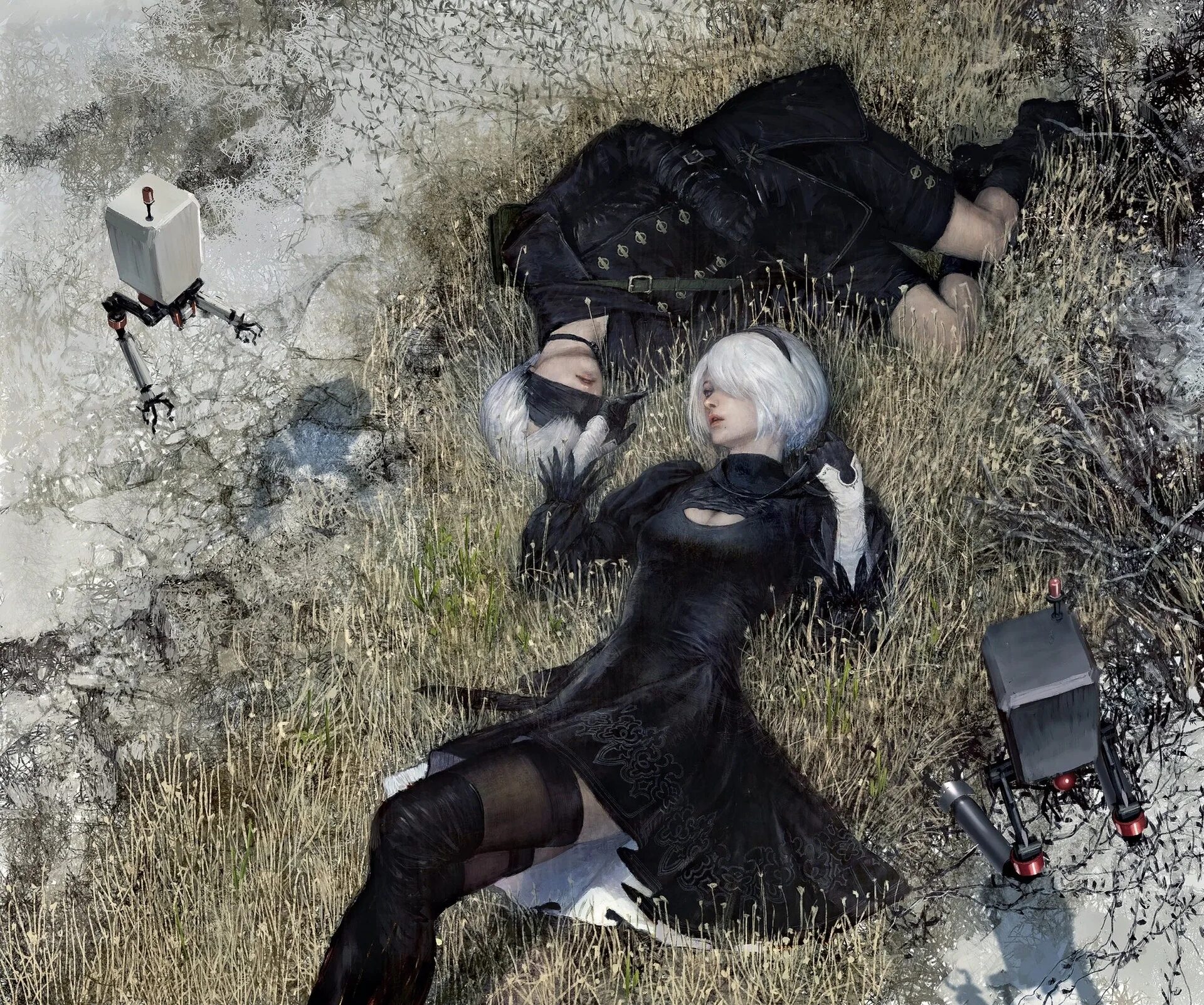 Nier automata пролог. А2 ниер автомата. nier 9s самоуничтожение. nier automata 2b без маски. nier 9s без маски.