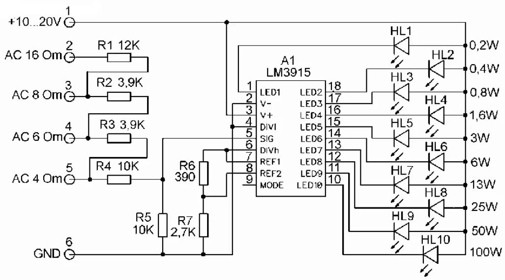 Светодиодный индикатор уровня сигнала на lm3915 схема. Индикатор уровня звукового сигнала на lm3915. Индикатор уровня на lm3915 схема. Лм3914 индикатор уровня сигнала.