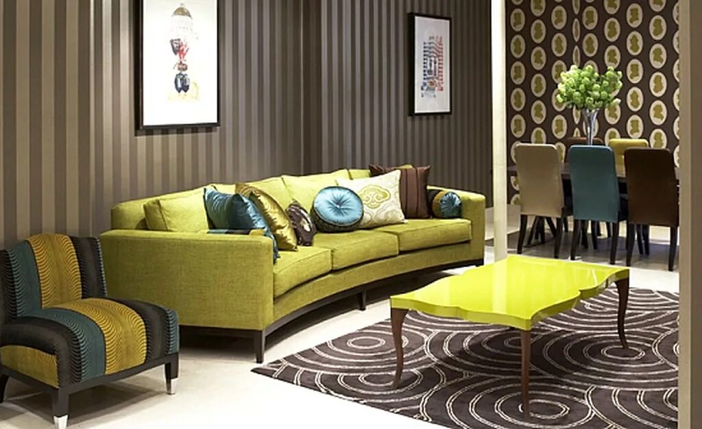 Желтый и оливковый в интерьере Pin by Norma B ✿ ╮ on fruit cottages ** Yellow living room, Interior color schem
