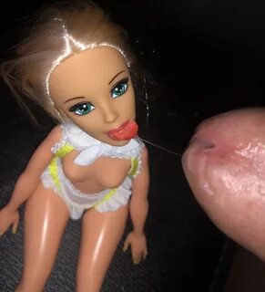 Barbie dolls goodby party ends in cum on tongue. 