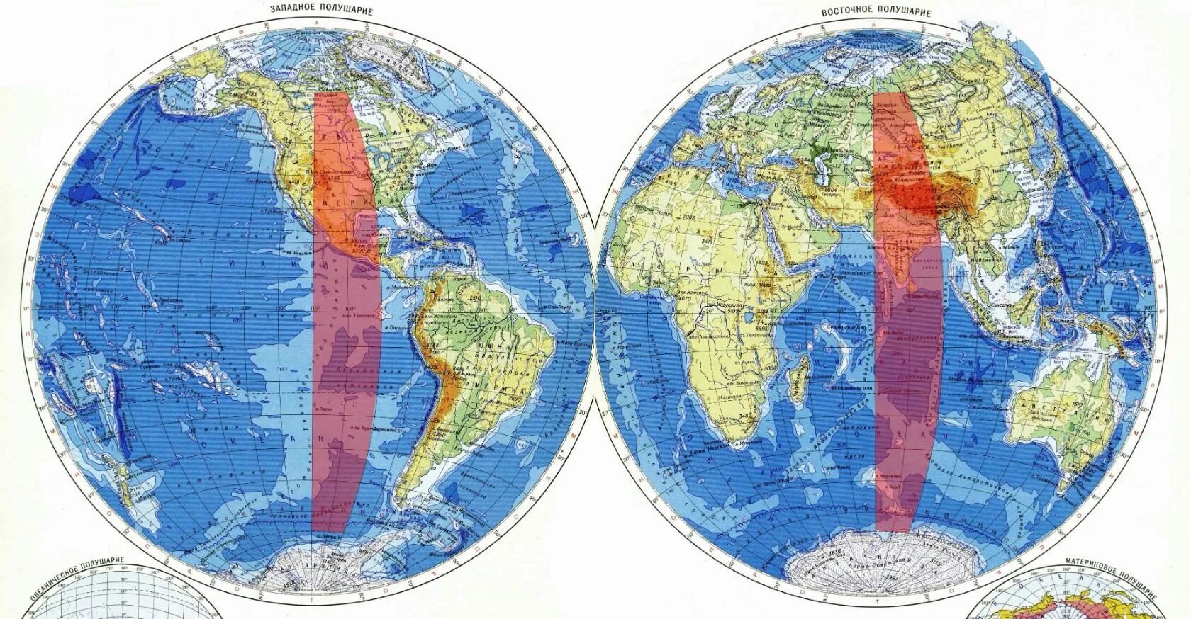 Полностью восточное полушарие. Восточное и Западное полушарие географической карта. Карта земли Восточное полушарие Западное полушарие. Географическая карта Западного полушария.
