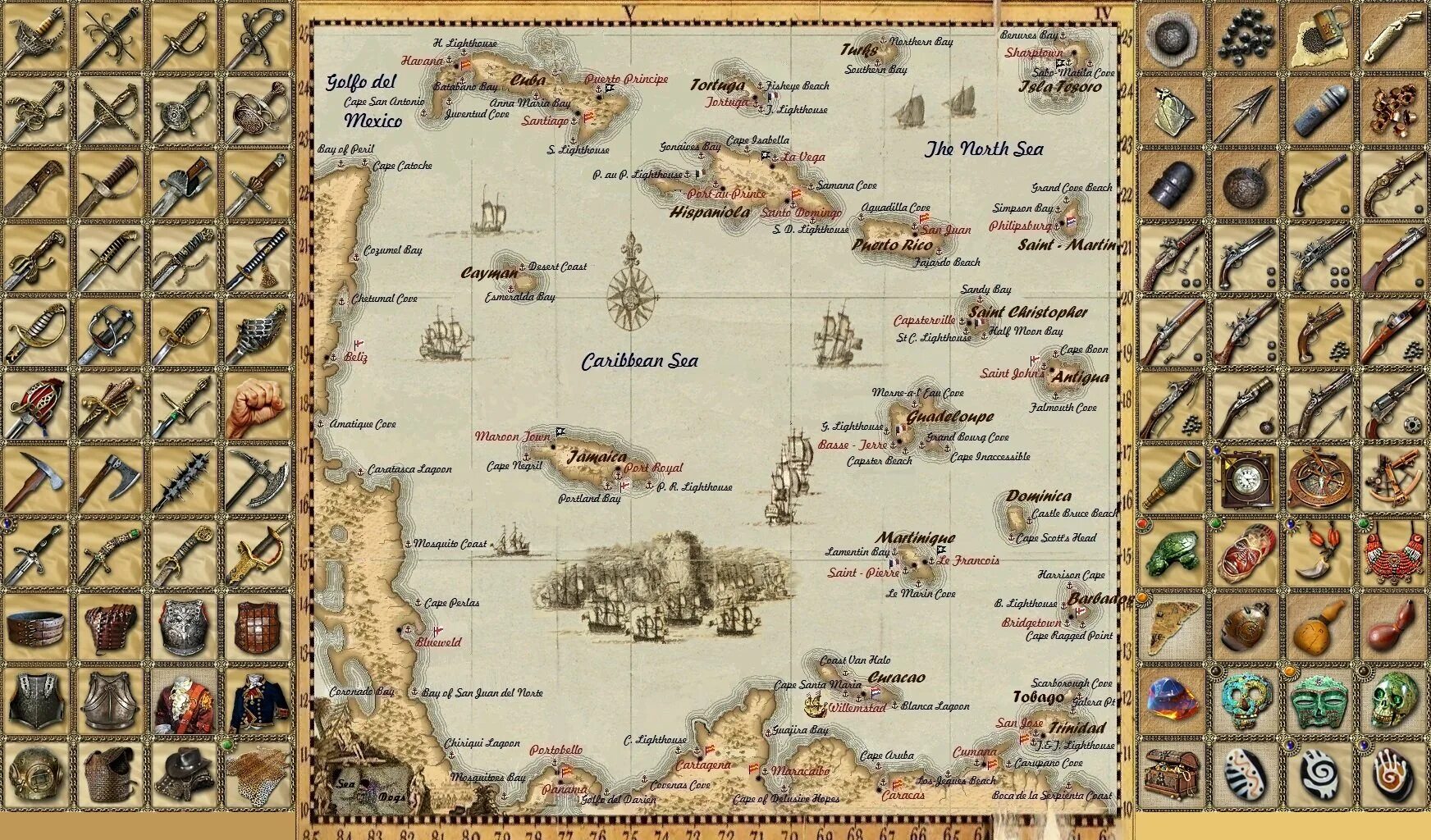 Карта пиратов Карибского моря город потерянных кораблей. Санта Каталина Корсары ГПК. Корсары 2 город потерянных кораблей карта. Корсары 3 карта архипелага.